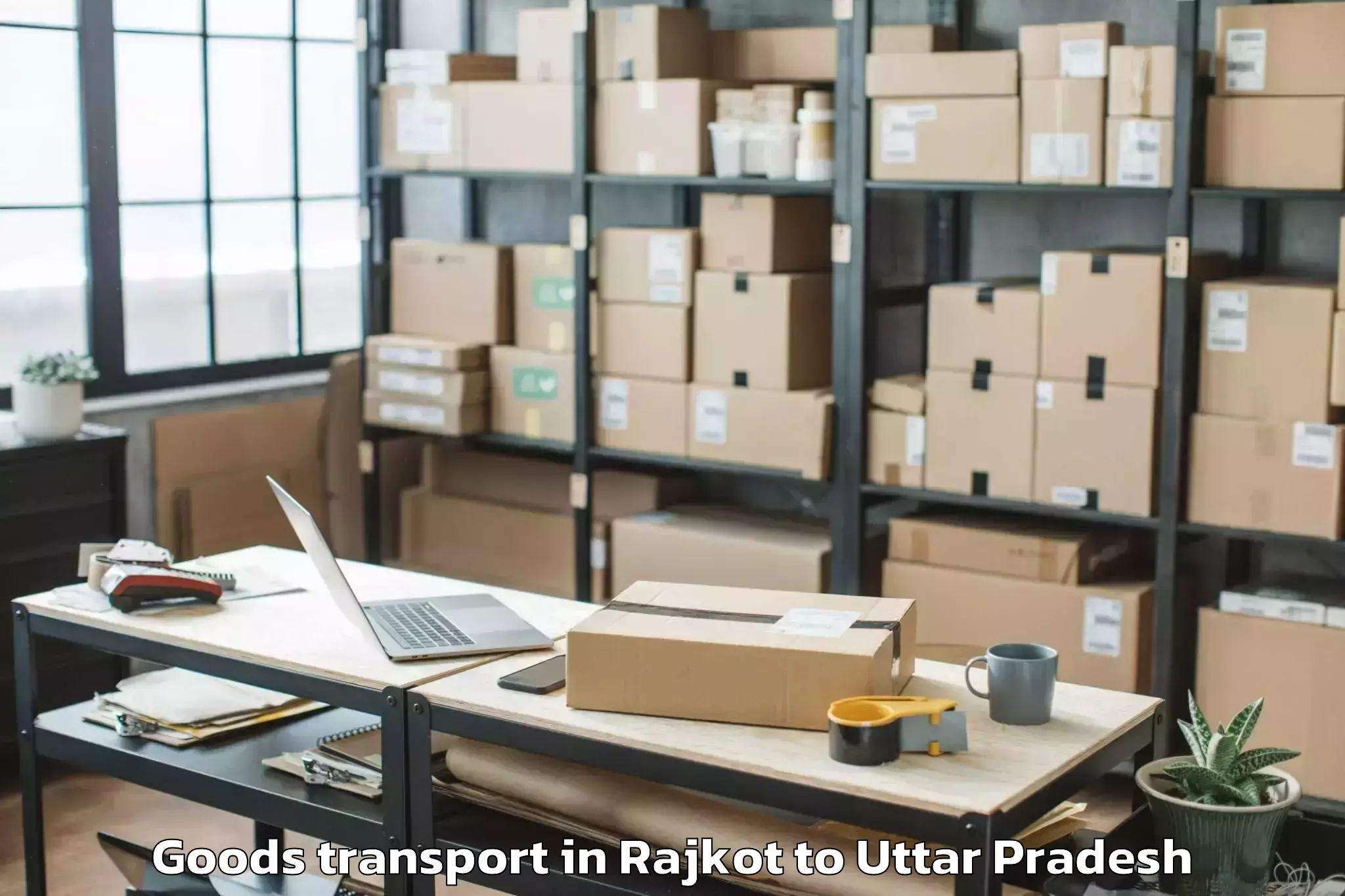 Hassle-Free Rajkot to Ghanghata Goods Transport